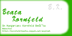 beata kornfeld business card